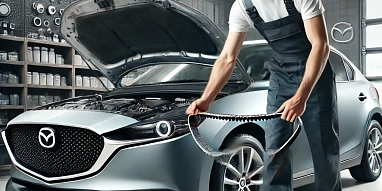 Замена ремня привода агрегатов Mazda